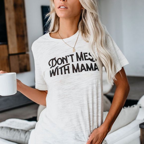 White Don't Mess With Mama Graphic Tee - Picture 3 of 3